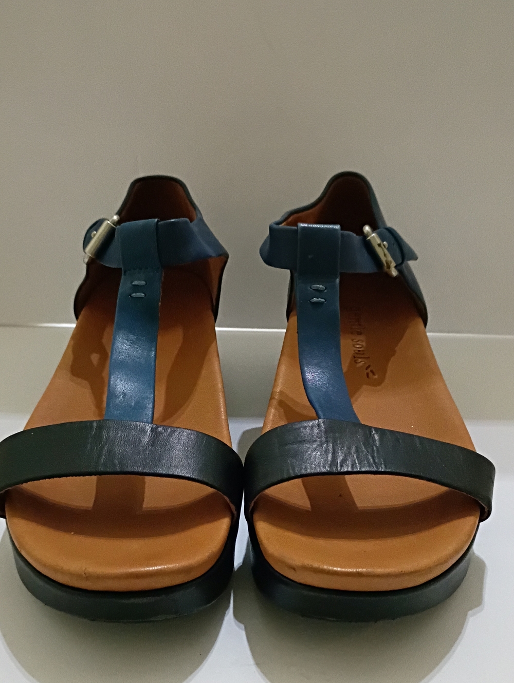 Gentle Souls T-Strap Multiplecolored Leather Sandals Size 10